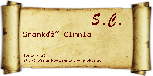 Srankó Cinnia névjegykártya